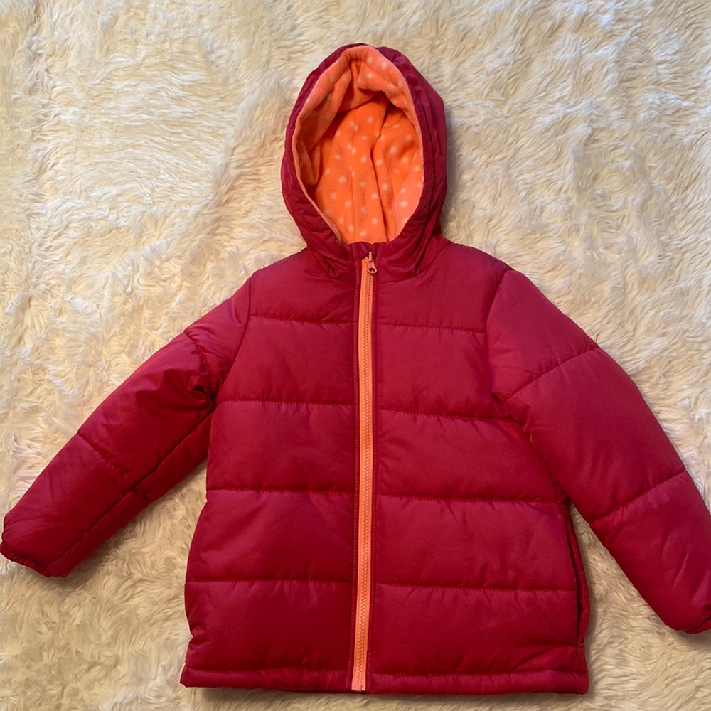 Pink puffer jacket